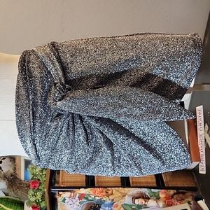 HIP GYPSY Metallic Stretchy Wrap Skirt 6